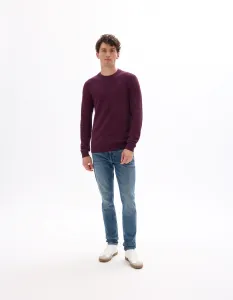 Celio bordový sveter s okrúhlym výstrihom