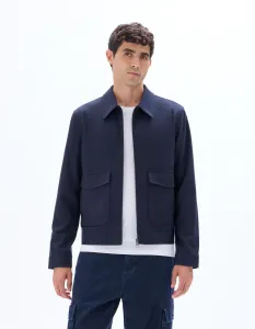 Tmavomodrá unisex bunda