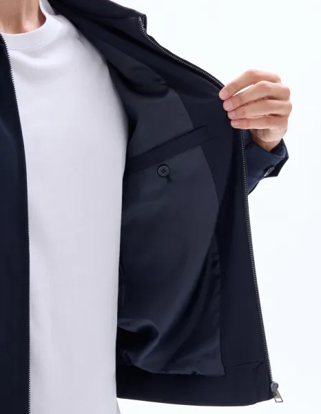 Tmavomodrá unisex bunda