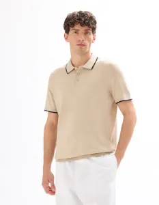 Pánske béžové polo tričko Celio