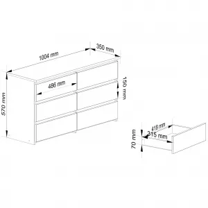 Ak furniture Komoda CL6 100 cm grafitovo šedá/biela