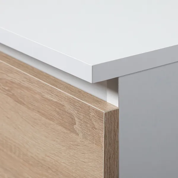 Ak furniture Komoda Kuba 60 cm - 4 zásuvky biela/sonoma
