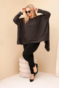 Kesi Dámska tunika Plus Size z bavlny s asymetrickým spodkom hnedá
