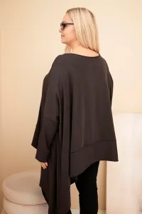 Kesi Dámska tunika Plus Size z bavlny s asymetrickým spodkom hnedá