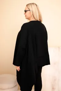 Kesi Dámska tunika Plus Size z bavlny s asymetrickým spodkom čierna