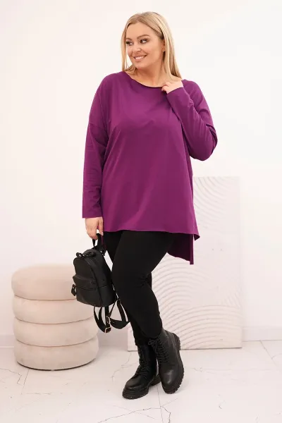 Asymetrická plus size blúzka s dlhými rukávmi