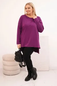 Asymetrická plus size blúzka s dlhými rukávmi