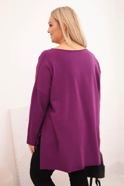 Asymetrická plus size blúzka s dlhými rukávmi