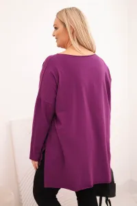 Asymetrická plus size blúzka s dlhými rukávmi