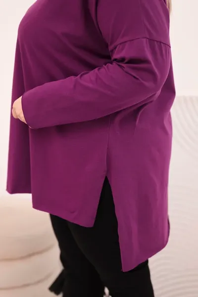 Asymetrická plus size blúzka s dlhými rukávmi