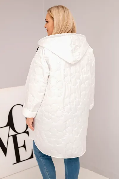 Kesi Włoski dámska Plus Size prešívaná bunda s kapucňou
