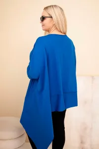 Kesi Dámska tunika Plus Size z bavlny s asymetrickým spodkom chabrová