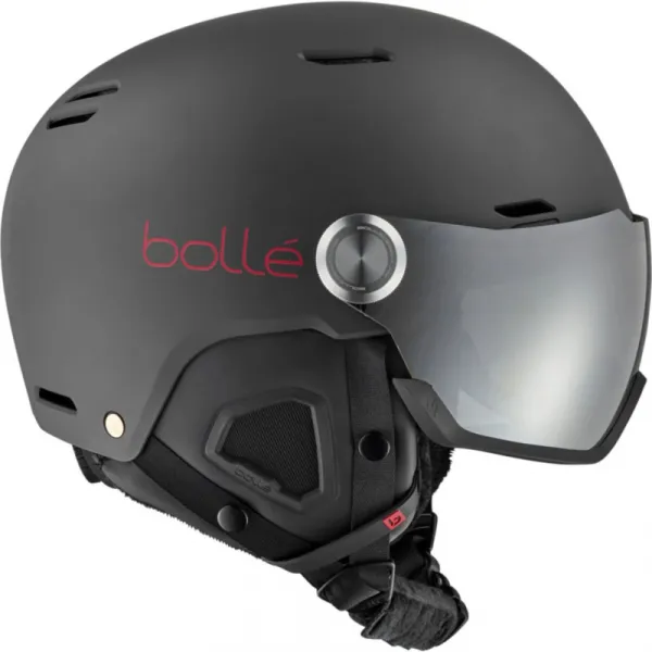 Lyžiarska prilba so štítom BOLLE Might Visor-Titanium Red Matte - Brown Gun Cat 2