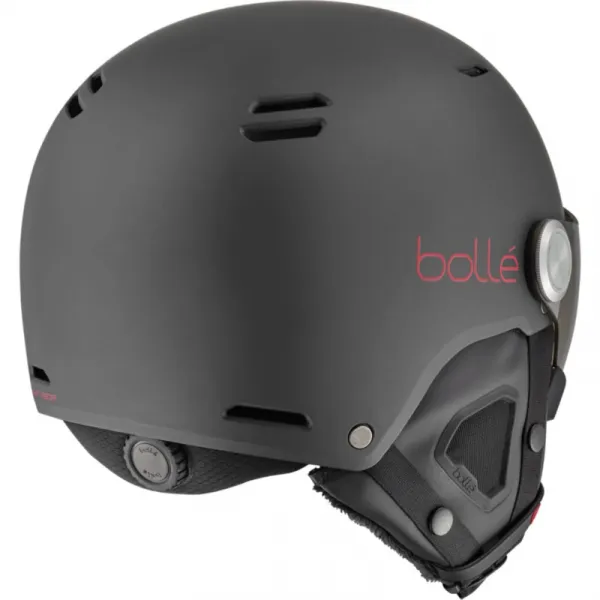 Lyžiarska prilba so štítom BOLLE Might Visor-Titanium Red Matte - Brown Gun Cat 2