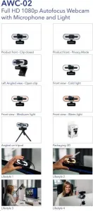 VERBATIM WebCam AWC-02 Full HD 1080p Autofocus, Microphon, Light