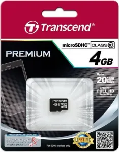 Karta TRANSCEND MicroSDHC 4 GB triedy 10, bez adaptéra