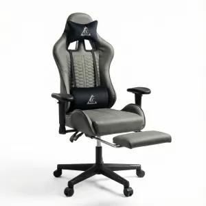 JAKS Herná stolička šedá eko koža EvoChair