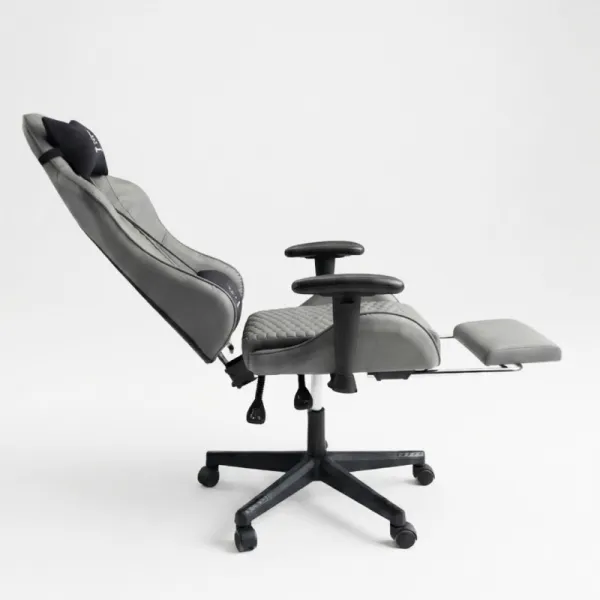 JAKS Herná stolička šedá eko koža EvoChair