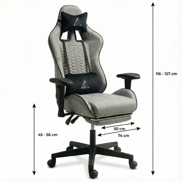JAKS Herná stolička šedá látka EvoChair