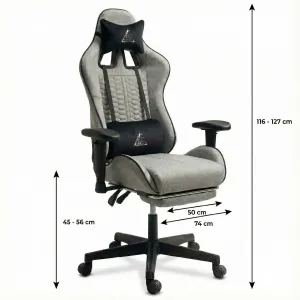 JAKS Herná stolička šedá látka EvoChair
