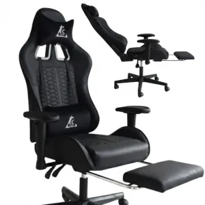 JAKS Herná stolička čierna eko koža EvoChair