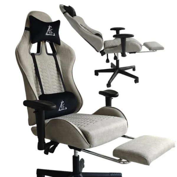JAKS Herná stolička šedá látka EvoChair