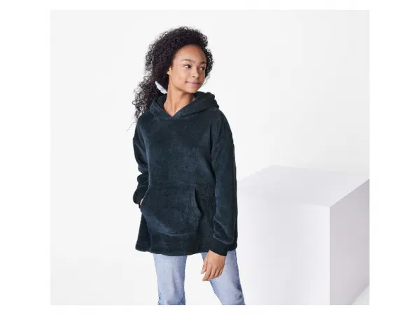 esmara® Detská plyšová oversize mikina (petrolejová, 146/152)