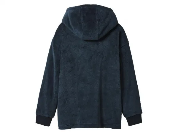 esmara® Detská plyšová oversize mikina (petrolejová, 146/152)