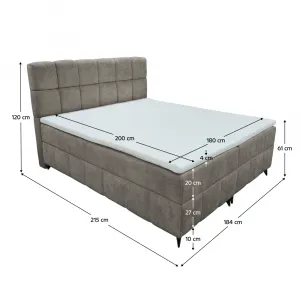 Boxspringová posteľ, 180x200, hnedosivá taupe, ALMA