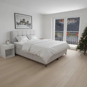 Boxspringová posteľ, 140x200, svetlosivá, ALMA