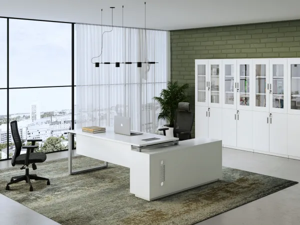 Kancelársky regál Houseland Prime Air 02 80 cm biely