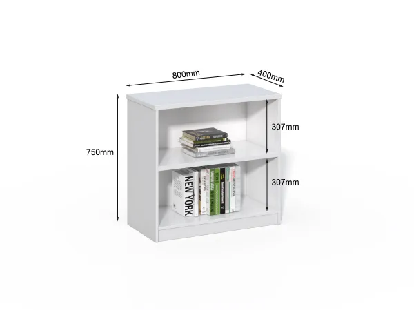 Nízky kancelársky regál Houseland Prime Line 01 80 cm biely