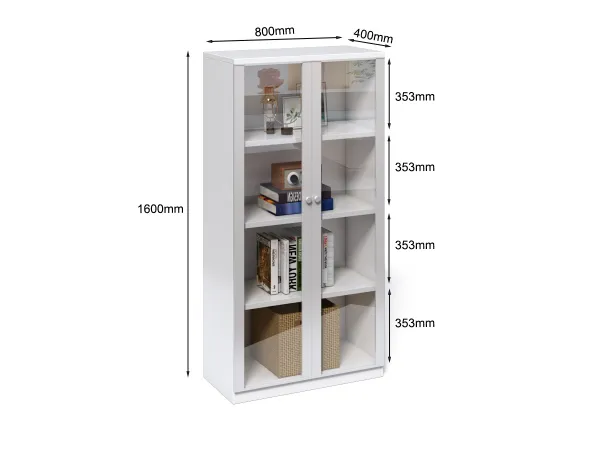 Kancelárska knižnica Houseland Prime Core 01 80 cm biela
