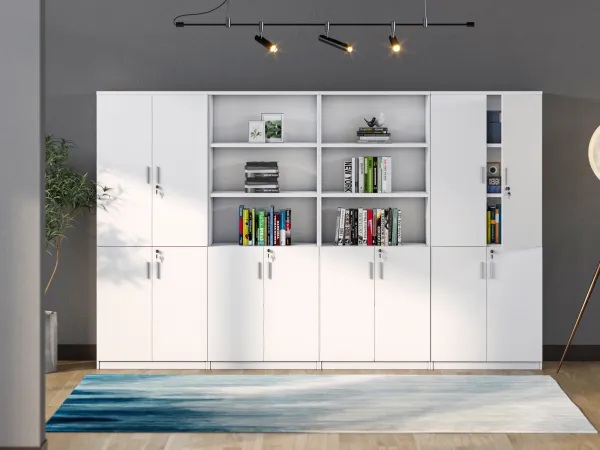 Vysoká kancelárska skriňa Houseland Prime Neo 01 80 cm biela