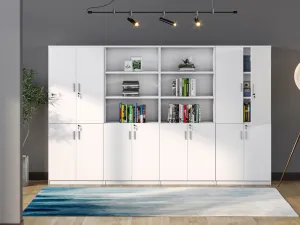 Vysoká kancelárska skriňa Houseland Prime Neo 01 80 cm biela
