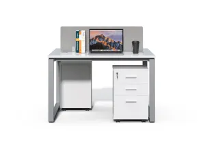 Kancelárska zostava 2 osoby Houseland Prime Max 01 120 cm biela