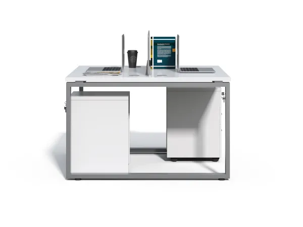 Kancelárska zostava 2 osoby Houseland Prime Max 01 120 cm biela