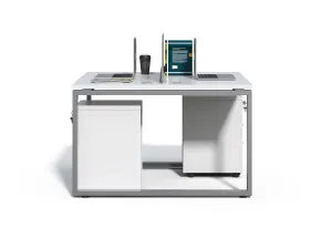 Kancelárska zostava 2 osoby Houseland Prime Max 01 120 cm biela
