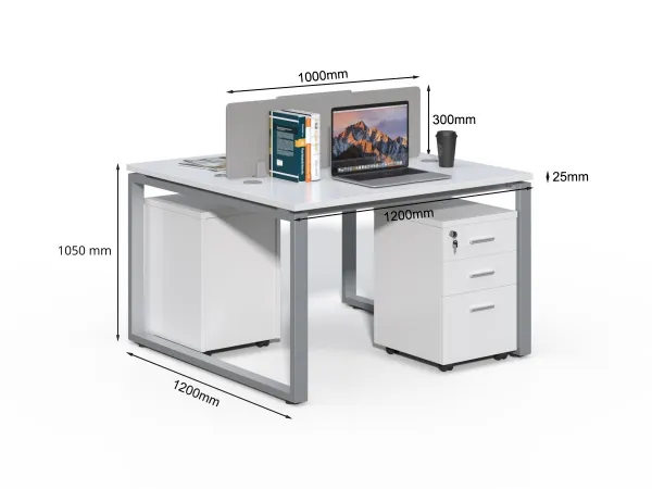 Kancelárska zostava 2 osoby Houseland Prime Max 01 120 cm biela