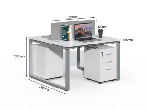 Kancelárska zostava 2 osoby Houseland Prime Max 01 120 cm biela