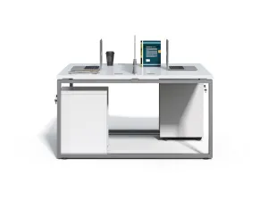 Kancelárska zostava 2 osoby Houseland Prime Max 01 140 cm biela