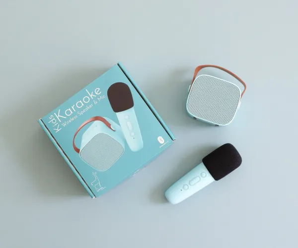 Bluetooth Karaoke súprava mikrofón a reproduktor Modrý