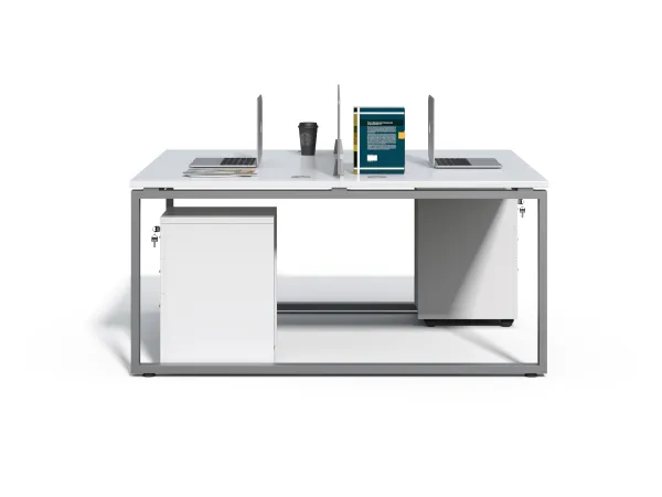 Kancelárska zostava 2 osoby Houseland Prime Max 01 160 cm biela
