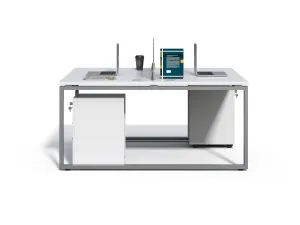 Kancelárska zostava 2 osoby Houseland Prime Max 01 160 cm biela