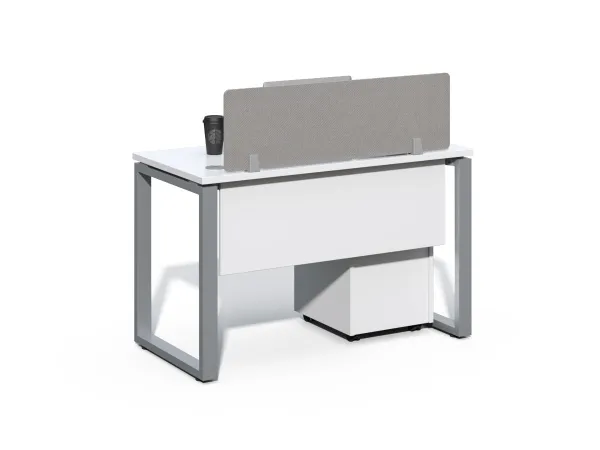 Kancelársky stôl s kontajnerom Houseland Prime Max 01 120 cm biely