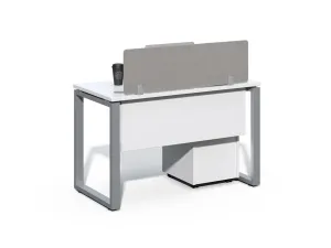 Kancelársky stôl s kontajnerom Houseland Prime Max 01 120 cm biely