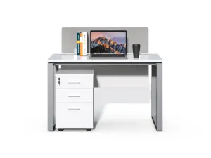 Kancelársky stôl s kontajnerom Houseland Prime Max 01 120 cm biely