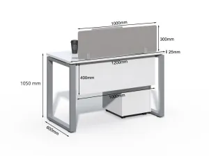 Kancelársky stôl s kontajnerom Houseland Prime Max 01 120 cm biely