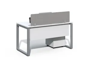 Kancelársky stôl s kontajnerom Houseland Prime Max 01 140 cm biely