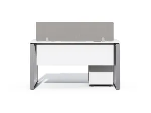 Kancelársky stôl s kontajnerom Houseland Prime Max 01 140 cm biely